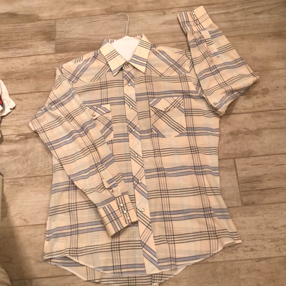 EUC Vintage Classic Wrangler Western Shirt: Plaid Late 80s-Early 90s, 16.5-34” - Picture 3 of 8